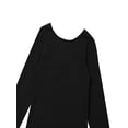 thumbnail image 5 of ZDHoor Girls Toddlers Basic Ballet Dance Gymnastics Outfit Long Sleeve Leotard with Chiffon Wrap Skirt Black 8-10, 5 of 7