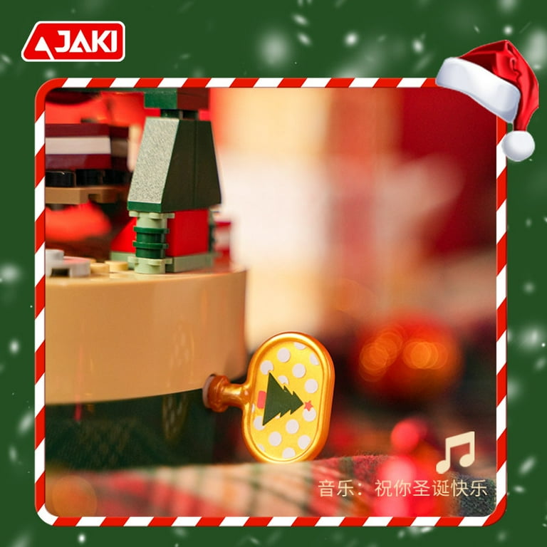 JAKI Building Block Christmas Tree Mechanical Music Box with Toy