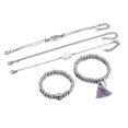 thumbnail image 3 of Juego de pulseras, 5 piezas, pulsera creativa retro europea y americana con borlas de amor huecas y cuentas de loto, 3 of 5