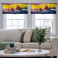 thumbnail image 4 of LALILO Kitchen Curtain Valance Oil Canvas And Sea Modern Oil Rod Pocket Window Curtain 52"x 18" Set of 2, 4 of 5