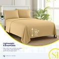 thumbnail image 3 of Sweet Home Collection California King Sheet Sets, Classic 1800 Series Deep Pocket 4 Piece, Luxury Soft Microfiber Bed Sheet Sets, Camel, 3 of 6