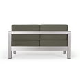 thumbnail image 4 of Noble House Amata Outdoor Modern 4 Seater Aluminum Chat Set with Fire Pit Gray, 4 of 8