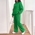 thumbnail image 4 of Women's Lounge Sets Two Piece Fleece Long Sleeve Oversized Hooded Sweatshirts and Wide Leg Sweatpants Airport Travel Outfit Comfy Fall Winter Matching Sets, 4 of 7