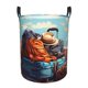 thumbnail image 1 of Balery Colorful Travel Luggage Gear Cesta de ropa redonda con asas, impermeable, independiente, para ropa, juguetes, dormitorio y familia-Small, 1 of 6
