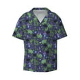 thumbnail image 2 of Lsque Magic Toads in Hats print Men's Cuban Collar Short Sleeve Shirt Summer Beachwear Casual Button Down Fashionable Vacation Leisure Shirt-4X-Large, 2 of 7