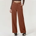 thumbnail image 2 of ManxiVoo Womens Straight Leg Corduroy Pants In A Wide Relaxed Fit For Autumn And Winter Casual Style Featuring Practical Pockets And A Long Silhouette S Size Brown, 2 of 7