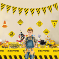 thumbnail image 6 of Construction Birthday Party Supplies, Truck Party Decorations for Boys Birthday, Includes Plates, Worn Style Construction Tablecloth, Construction Flag, Cups, Table Napkins, Serves 20 Guests, 6 of 7