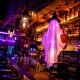 thumbnail image 5 of Hanging Swinging Ghost Halloween Decor - Outdoor Halloween Decorations with Ghost on A Swing for Outside Garden Yard Porch Tree, Large Spooky Cute Ghosts with String Lights for Indoor Party, 5 of 6