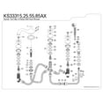 thumbnail image 3 of Kingston Brass KS33315AX Milano 5-Piece Roman Tub Faucet with Hand Shower, Polished Chrome, 3 of 4