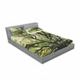 thumbnail image 3 of Ambesonne Nature Fitted Sheet & Pillow Sham Set, Majestic Tree Thailand, Twinxl, Green Brown, 3 of 3