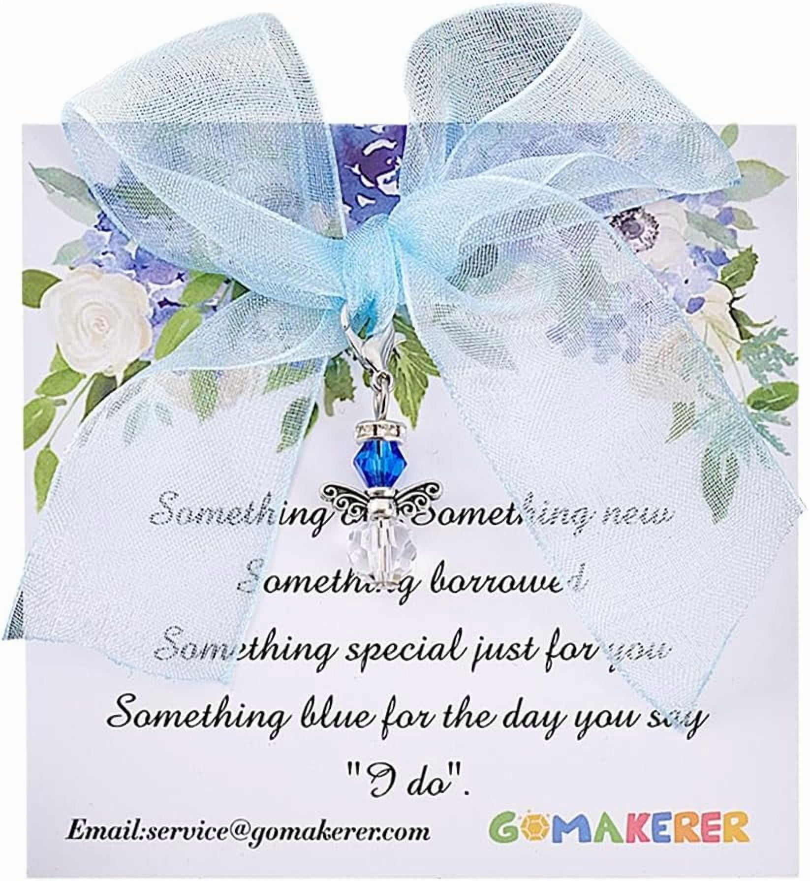 “Something Blue” Angelite Bouquet Clip – Wedding Gift For Bride, Daughter, Keepsake Charm