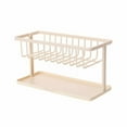 thumbnail image 1 of Binwennn Japanese Style Double Layer Drain Rack Sponge Storage Rack Pool Storage Supplies Drain Rack Dish Drainer Small Stainless Steel Wash Basin Foldable Drying Rack Dish Rack Color Folding Colander, 1 of 1