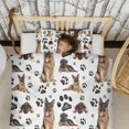 thumbnail image 3 of German Shepherd Dog and Footprint Duvet Cover and Pillowcase Set for Single Bedding, Bedroom Accessories for Kids Teens, 3 of 5