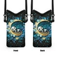 thumbnail image 7 of ZIATUBLES Water Resistant Purse Portable Cellphone Bag Neoprene Stylish Phone Pouch with Adjustable Crossbody Strap with Hook Loop Fastener, 4 X 8 Inch, Moon Flower Branch Panda, 7 of 7