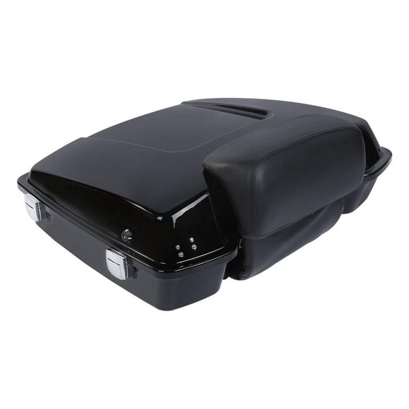TCT-MOTORPARTS Razor Tour Pack Pak Trunk w/Pad Backrest Fit for Harley 1997-2013 Touring Road King FLHR Street Electra Glide Classic FLHTC FLHTCU FLHTK FLHTP FLHTCUSE8 FLHTCUSE7 FLHT Painted Black