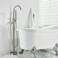 thumbnail image 2 of Brushed Nickel Bathtub Faucet Floor Mounted Free Standing Tub Filler W/Handheld, 2 of 13