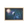 thumbnail image 1 of Universe Wall Art with Frame, Illustration of Celestial Bodies Solar Energy Space Cosmic Scene, Printed Fabric Poster for Bathroom Living Room, 35" x 23", Multicolor, by Ambesonne, 1 of 2