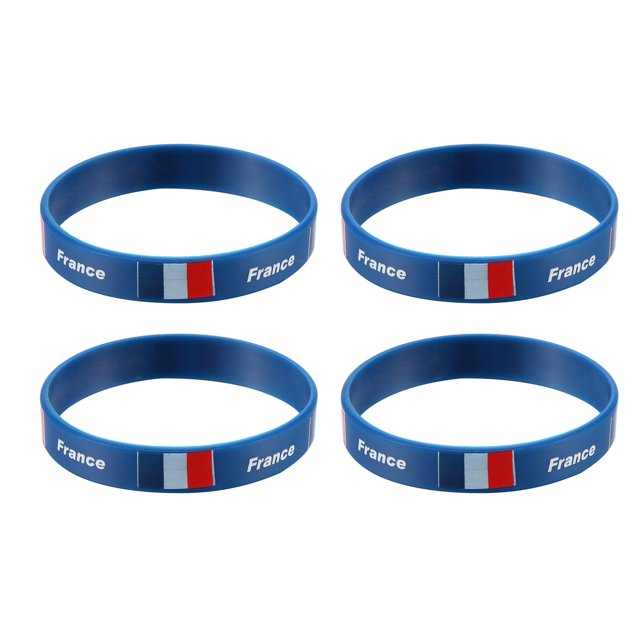 12Pcs Country Silicone Wristband Sports de Mode Bracelet (France)