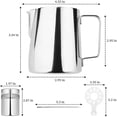 thumbnail image 4 of 12oz Stainless Steel Milk Frothing Pitcher - with Powder Shaker/Art Pen/Stencils - for Latte/Cappuccino, Foam Steaming, Coffee Art, 4 of 8