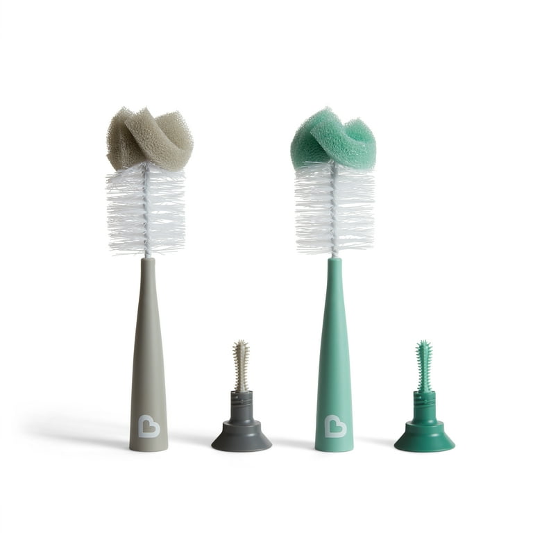 Munchkin® Sponge™ Bottle Brush, Gray/Sage, 2 Pack, Unisex