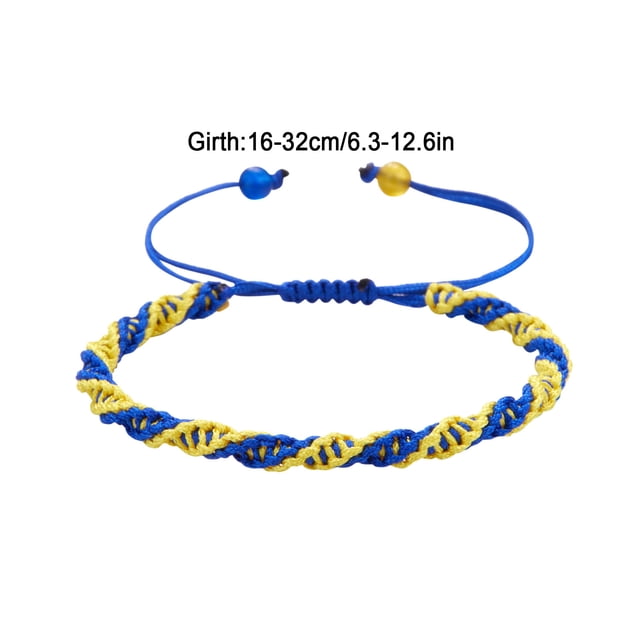 Up to 65% Off Ukrainian Yellow Blue Bracelet Set Handmade Rope Bracelet String Thread Bracelets Bracelet With Natural Crystal Bracelet Necklace Rings Earring Jewelry on Clearance