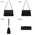 thumbnail image 4 of Wrangler Rhinestone Denim Canvas Crossbody Shoulder Bag for Women Bling Handbag, Black, 4 of 8