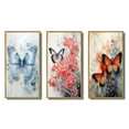 thumbnail image 2 of Designart "Blue Butterfly Wings I" Animals Framed Wall Art Set Of 3 - Blue Butterfly Frame Canvas Set For Living Room Decor, 2 of 7