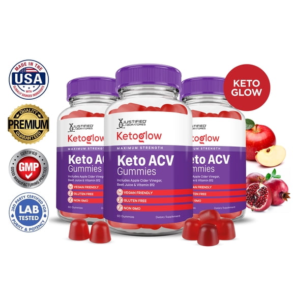 (3 Pack) Keto Glow ACV Gummies 1000MG Dietary Supplement 180 Gummys