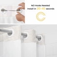thumbnail image 5 of Brown Stripe No Hook Shower Curtain Waterproof, Bathroom Curtains with Snap in Liners and See Through Top Window, Modern Rustic Horizontal Brown Striped Hotel Style Bathtub Curtains Shower 36"Wx78"L, 5 of 8