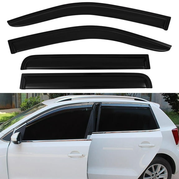 SCITOO Outside Mount Window Visor Deflector Rain Guard Dark Smoke, 4 Pcs Set Fit for 2005-2018 For Nissan Frontier