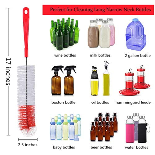 Living&Giving Bottle Brush Cleaner 6 Pack - Long Water Bottle Cleaning Brush - Kitchen Scrub Washing