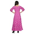 thumbnail image 3 of Moomaya Imprimé Longue Robe de Flair pour les Femmes 3/4 Manches Col Rond, 3 of 3