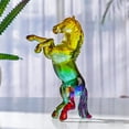 thumbnail image 3 of Figura de caballo de cristal sintético, pequeña estatua de caballo transparente, escultura de animal coleccionable para sala de estar, hogar, oficina, decoración de escritorio, 3 of 8
