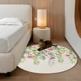 thumbnail image 3 of Colorful Flowers Round Rug 4ft Washable Circle Entryway Rugs Non Slip Spring Floral Leaves Botanical Country Beige Area Rug Indoor Floor Carpet for Bedroom Kitchen Living Room Home Office Dining Room, 3 of 8