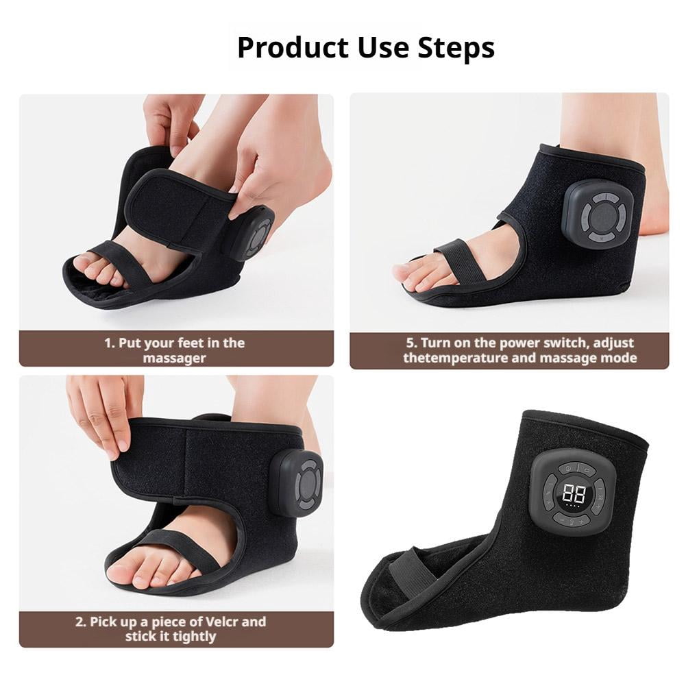 1 PC USB Rechargeable Ankle & Foot Massager, Ankle Heat Wrap, Wireless Compression Massager for Home/Office/Travel