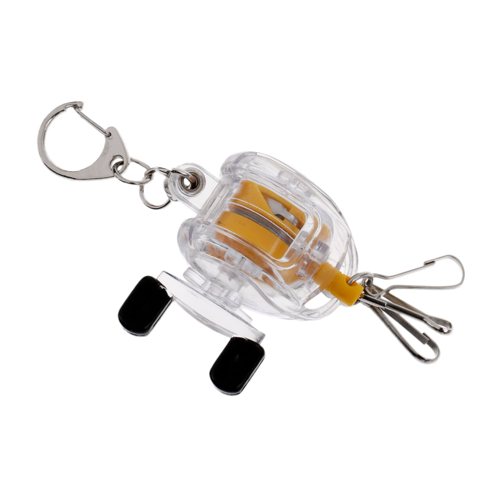 40cm Steel Cord Key Chain Zinger Retractable Baitcasting Reel Keychain Clip 