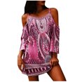 thumbnail image 1 of Robes de Plage Femmes Robes d'Été pour Femmes Robe de Plage Cover Ups Boho Imprimé Floral Mini Robe Robes de Plage Cover Up Femmes Robe d'Été Florale pour Femmes, 1 of 9