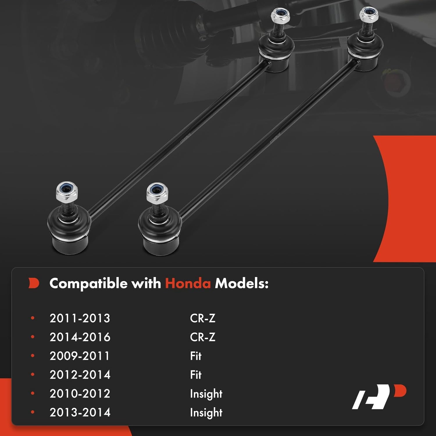 A-Premium Front Sway Bar Link Kit Stabilizer Link Compatible with Honda Fit 2009-2014, Insight 2010-2014, CR-Z 2011-2016