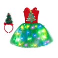 thumbnail image 4 of Vestido de Navidad para niñas, conjunto festivo con luces y accesorios brillantes , M M, 4 of 9