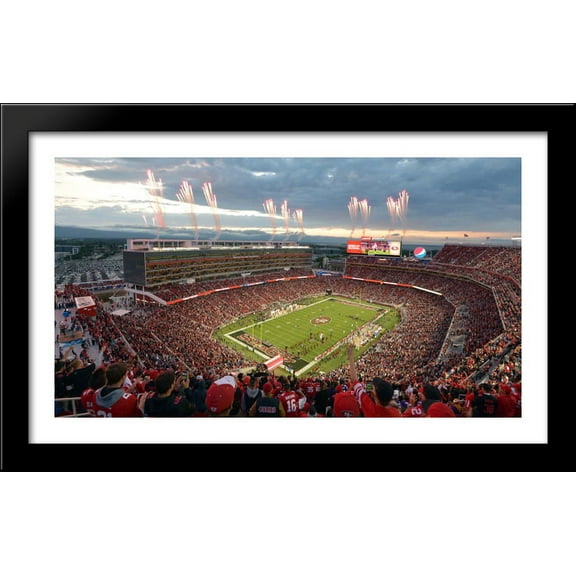 Levi's Stadium 40x24 Large Black Wood Framed Print Art - Home of the San Francisco 49ers