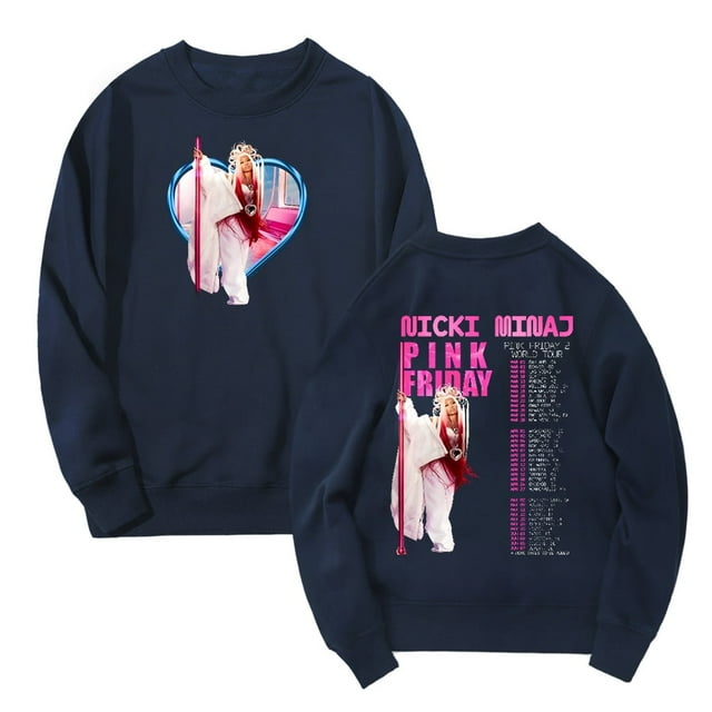 Nicki Minaj Vendredi Rose 2 Tournée Mondiale Marchandise Col Rond Manches Longues Mode Urbaine Hommes Femmes Chandail