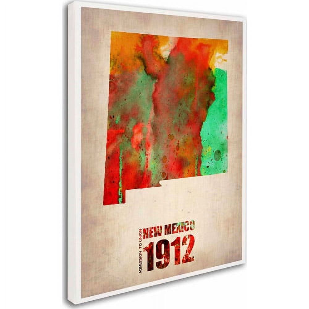 Trademark Fine Art "New Mexico Watercolor Map" Canvas Art by Naxart