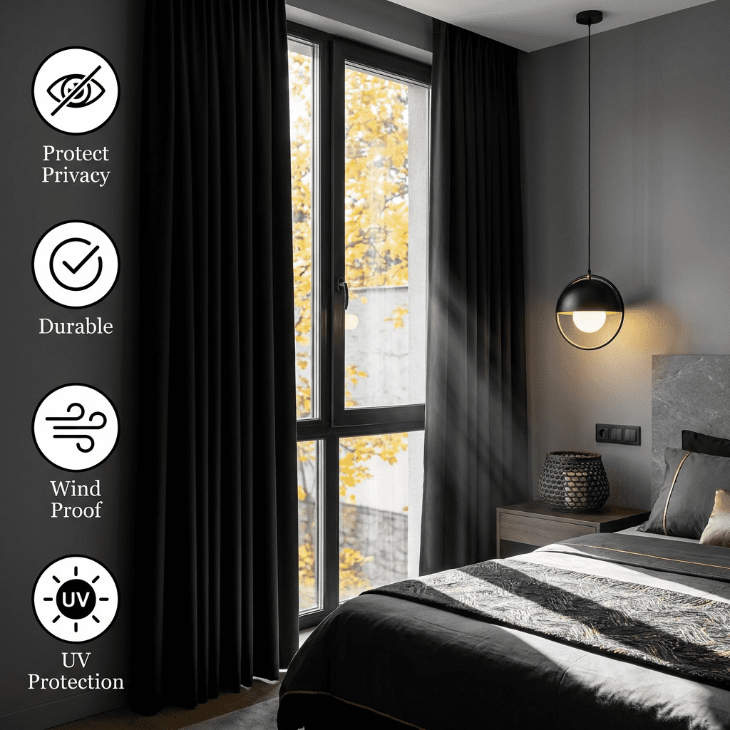 Blackout Curtains,Blackout Curtains Set of 2 Panels, Thermal Insulated Room Darkening Curtains for Bedroom, Privacy Protection & Noise Reducing