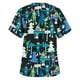 thumbnail image 2 of Pntutb Blusa de manga corta con cuello en V para mujer, uniforme de trabajo, blusa de Acción de Gracias de Navidad Pntutb Pntutb-6266, 2 of 3