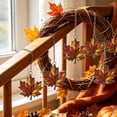 thumbnail image 2 of 2PCS Stained Glass Style Transparent Acrylic Fall Hanging Ornament, 8cm Seasonal Pendant with Metal Hanging Chain, Gradient Autumn Window Wall Wreath Decor for Indoor Thanksgiving Gathering Layout, 2 of 5