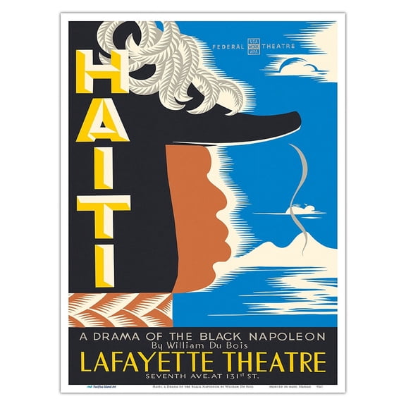 Haiti a Drama of the Black Napoleon by William Du Bois - Lafayette Theatre - Vintage Theater Poster by Vera Bock c.1938 - Master Art Print (Unframed) 9in x 12in