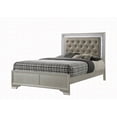 thumbnail image 5 of Queen Size metal platform bed frame with champagne crocodile skin finish, no box spring needed, gray for master bedroom, 5 of 5