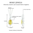 thumbnail image 5 of Rosec Jewels Lab Grown Yellow Sapphire Pendant Necklace with Diamond for Women - 12X8 mm, 14K White Gold, 5 of 6