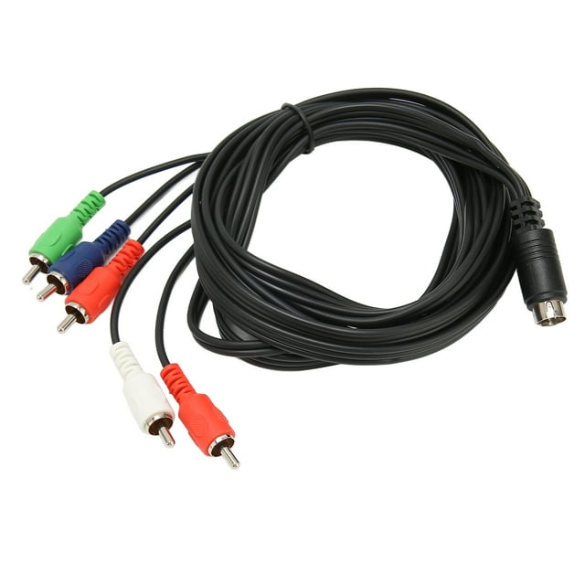 10 Pin AV DIN Cable, Replacement Plug And Play Red Green Blue And Red White 10 Pin DIN To 5 Cable For Projectors For Monitors