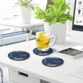 thumbnail image 7 of GZHJMY Christmas Snowflake Round Coaster, 4 Pcs Heat Resistant Absorbent Drink Coaster for Kitchen Bar Cafe Decor, 7 of 7